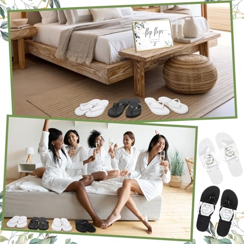 Zoooyawn 60 Pairs Flip Flops Bulk for Wedding Guest Wholesale Wedding Sandals with Sign4