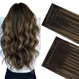 Picture of GOO GOO Invisi Edge Clip in Hair Extensions Set, 18inch 140g, 5pcs Injected Seamless PU Clip ins and 2pcs Classical PU Clip ins, Virgin Real Human Hair, #(T2/6) P2