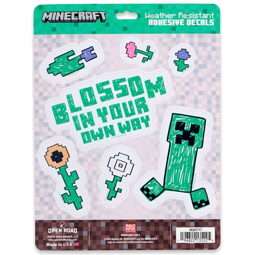 Image of Minecraft Blossom in Your Own Way Adhesive Vinyl Decals - Fun Set of Minecraft Stickers, 1 Pack (7 Count)