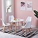 DORAFAIR Mesa de Comedor Redonda, Mesa de Cocina Moderna Nórdica y Patas de Madera de Haya, Blanco