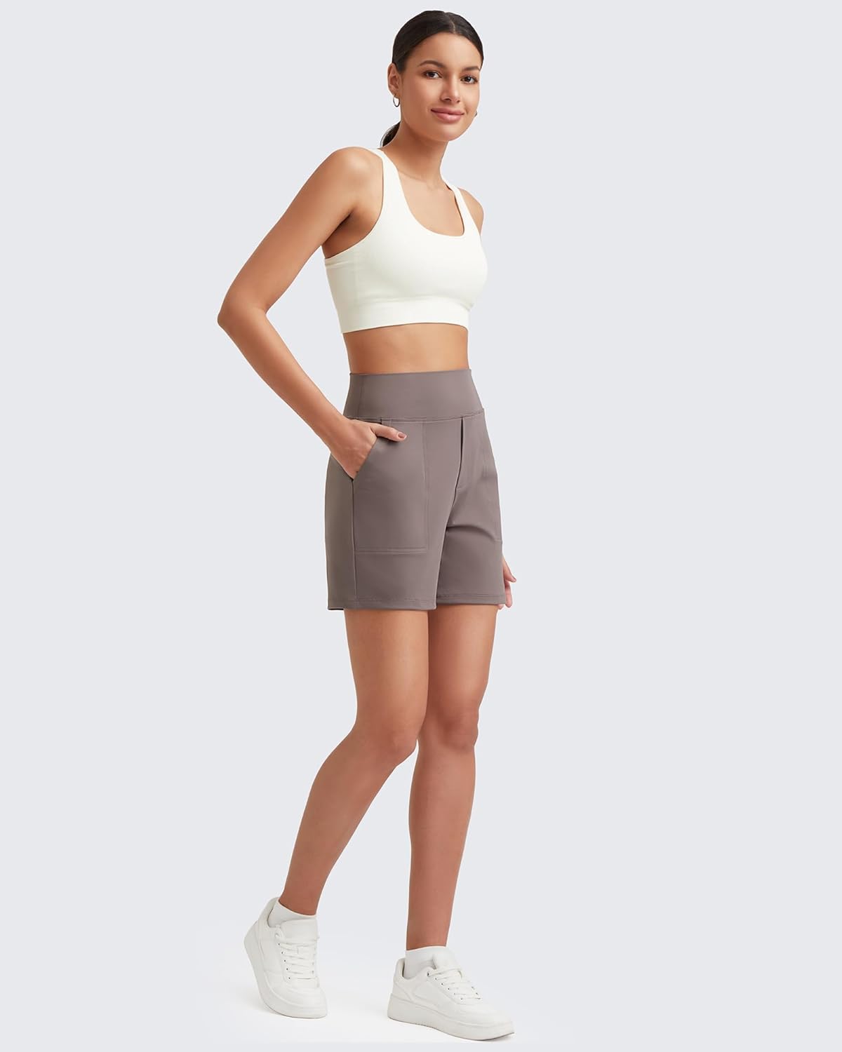 G4Free EverGoing Women's Athletic Shorts High Waisted 5'' Running Yoga Summer Casual Shorts with Pockets - Image 2