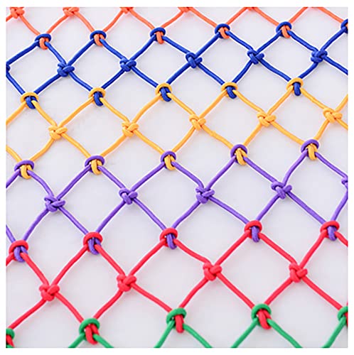 PHONME 6mm * 8cm Protection Cadres d'escalade Escaliers pour Enfants Balcon Filet De Protection Contre Les Chutes Couleur Corde en Nylon Filet Jardin Aire De Jeux Couleur Dé(Size:1 * 1m (3 * 3ft) Cover