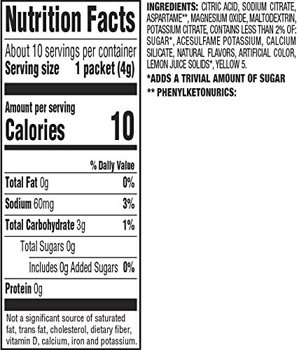 Amazon Brand - Happy Belly Drink Mix Singles, Lemonade (10 packets) (Previously Solimo)