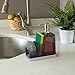 Kitchen & Bathroom Countertop Soap Dispenser with Two Accessory Compartment Caddy for Sponge, Toothbrush, Scrubbers