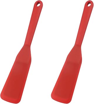 Crepe Omelette Long Thin Spatula Set, 2 PCS Silicone Thin Omelet Spatula Turner - Omelet Maker, Crepe Tools - Spatula Set for Nonstick Cookware