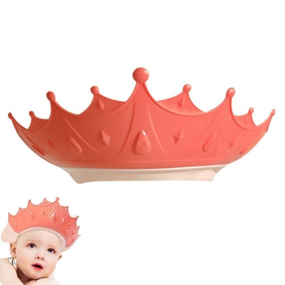 Stakee Crown Baby Shower Cap Children Waterproof Shampoo Cap Adjustable Size Cartoon Bath Visor Infant Hair Shield Ear Protection