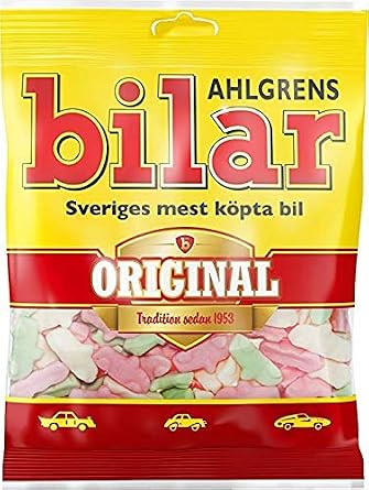 Bilar Sweden Car Model Beal Marshmallow Gummy, 4.3 oz 125 g x 1 Bag of Swedish Sweets
