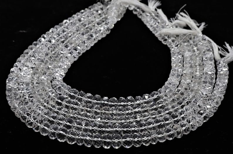 Perles rondes à facettes en cristal naturel de haute précision pour bijoux fins