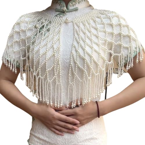 Châle en perles luxueux style chinois pour mariages et grandes soirées