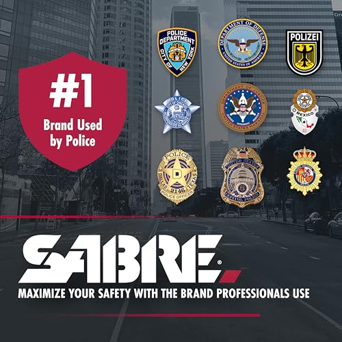 Image of Sabre Pepper Spray - Quick Release Keychain for Easy Carry & Fast Access, Max Police Strength Self Defense OC Spray with UV Dye, 10 Sec. Spray Time, Finger Grip - Faster Aim, 0.54 fl oz,Secure Safety