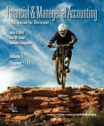 Financial and Managerial Accounting Vol 1 (Ch 1-13) softcover w/Working Papers + Connect Access Card