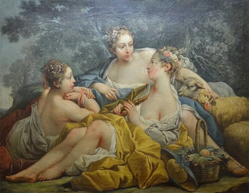 Arte cuadro Ninfe che suonano il flauto François Boucher lienzo decoración pared oficina