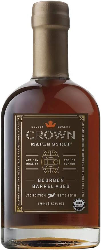 Bourbon Barrel Aged Organic Maple Syrup, 12.7 Fl Oz, Pancakes, Flavor Cocktails, Marinades and Sauces