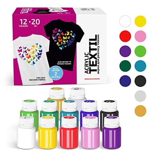 7 Artists Pintura Textil 12x20 ml Pintura para Tela | Pintura Textil Permanente y Lavable | Pintura Textil para Ropa | Pintura para Tela Permanente y Lavable | Pintura de Tela | Pintura para Ropa