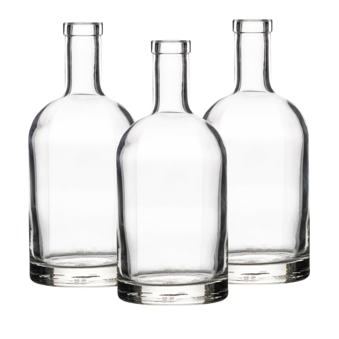 Empty 500ml glass Spirit Bottles | Gin, Vodka & whiskey Bottle | perfect for Alcohol, Spirits, Liquor | J&b (12)