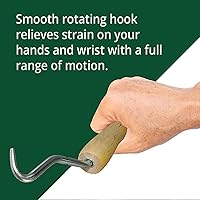 Vista 4 de WOLF - Herramienta manual para atar atar con gancho de acero giratorio suave y mango de madera contorneada, 7 pulgadas, torcedor de alambre