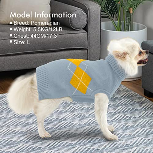 Alagirls Turtleneck Winter Warm Fleece Dog Sweater,Purple Kawai Medium Dog Dress For Girls Girls Female,Christmas Holiday Pet Outfits Apparel,Hazeblue M #TOP4
