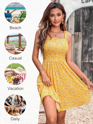 HUHOT Womens Summer Dresses Beach Vacation Graduation Dress Women's Resort Easter Floral Dress for Wedding Guest Summer Boho Sun Dresses for Women 2026 Vacation - Thumbnail 4