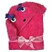 Extra Large 40"x30" Absorbent Hooded Towel, Pink Poodle, Frenchie Mini Couture (dark pink)