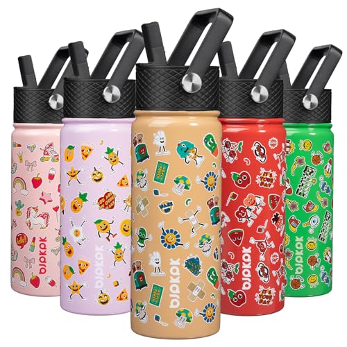 Image of BJPKPK Insulated Water Bottle, 18oz Stainless Steel with Straw Lid