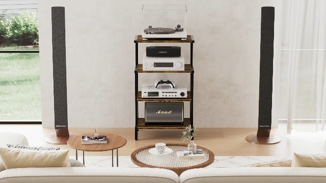 Amazon.co.jp: Aquzee 4段ゲーム収納ラック、高さ78cm x 奥行き27.94cm