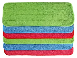 Ruoxian 6 Pieces Microfiber Cleaning Pads Reveal Mop 16 to 18 inch Replacement mop Pads Fit for Most Spray Mops and Reveal Mops Washable