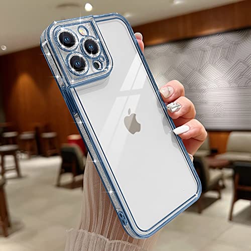 Teageo für iPhone 14 Pro Hülle Crystal Clear Mädchen Glitzer