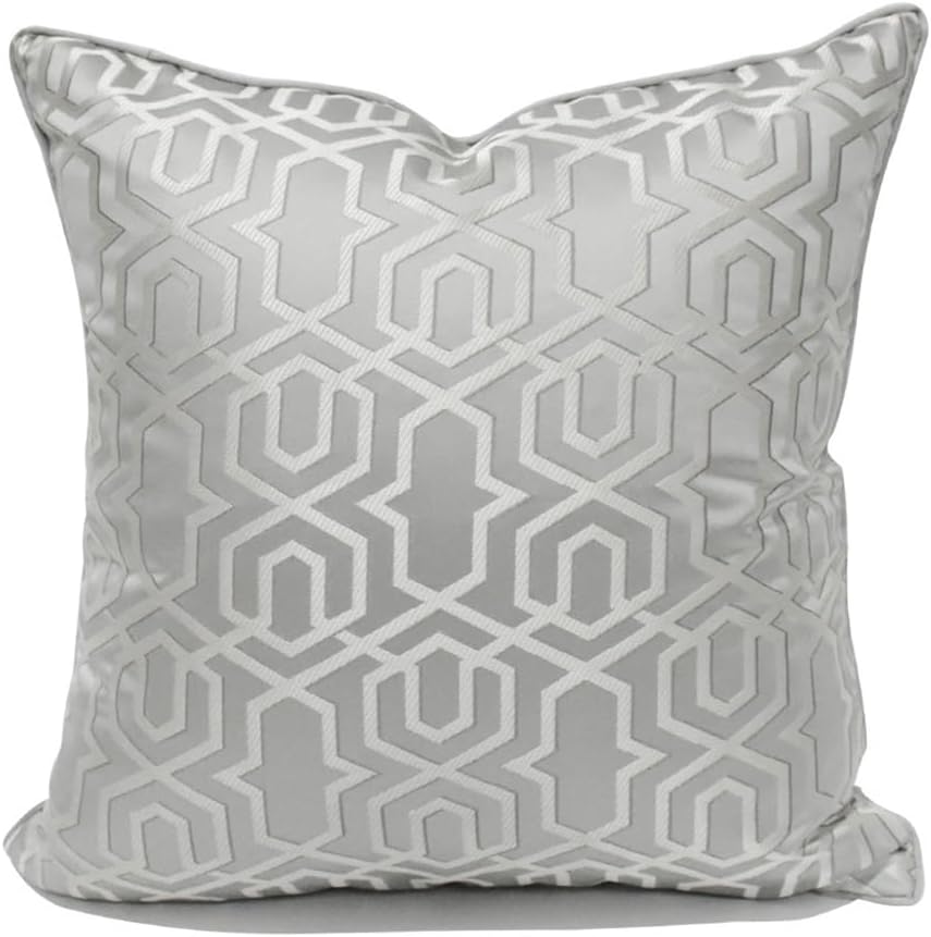 HBJWOV Chinese Silver Gray Sofa Pillow Hotel Model Living Room Headboard Cushion Cover Case