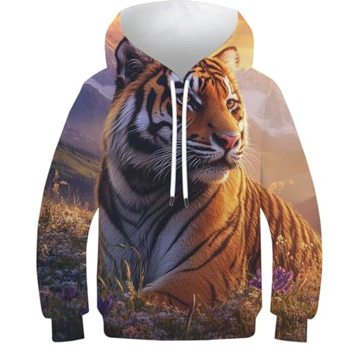 Sweat à capuche tigre 3D ado idéal pour les sorties de fin de journée