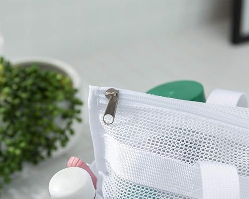 Miniatura 5 de ALYER Bolsa de buceo grande de malla con compartimento interior separado, organizador de baño portátil con asas duraderas y cremallera (negro)