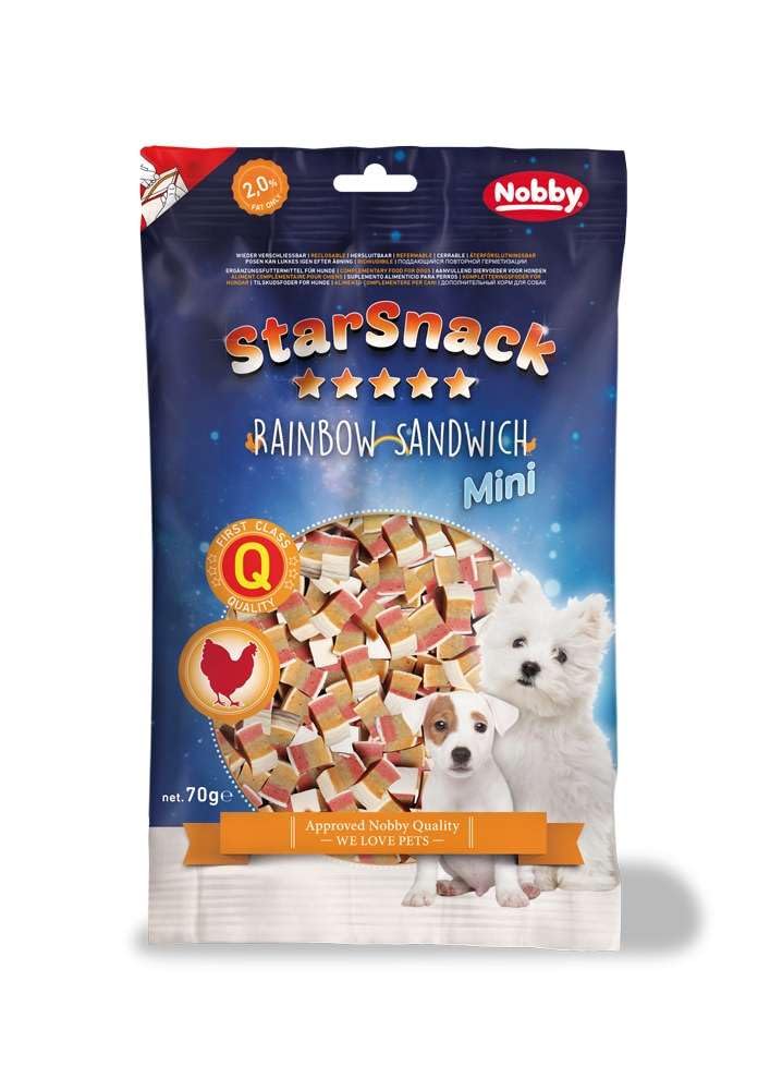 Nobby STARSNACK MINI Rainbow Sandwich für alle Hunde, 1 Tüte (1 x 70 g)