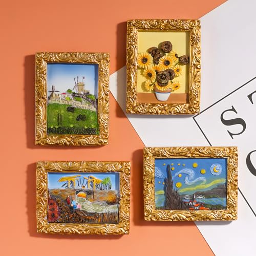 Set de 6 imanes decorativos de resina con arte 3D miniatura 6