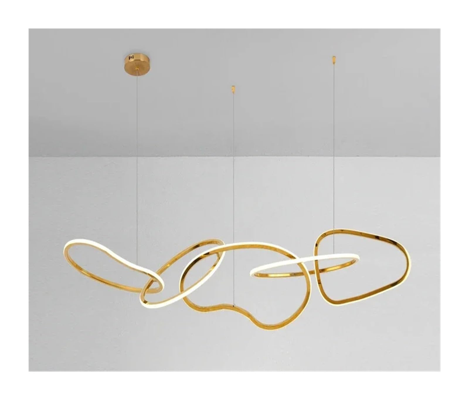 RRJJ Modern Gold Dine Dining Room Chandelier Indoor Lighting Ceiling Lamp Hanging Light Fixture Pendant Lights Lamps Compatible with Living Room,Led Ceiling Pendant Lamp