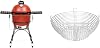 Kamado Joe KJ23RH Classic I Smoker BBQ, Outdoor Charcoal Barbecue Grill In Red With Cast Iron Cart, Heat Deflectors And Ash Tool & KJ-MCC23 Stainless Steel Charcoal Basket Grill Accessory