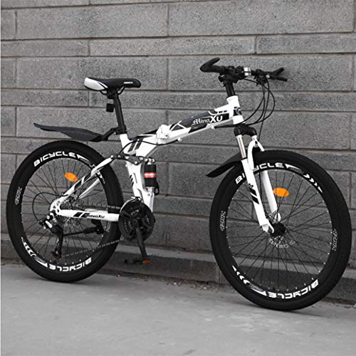RPOLY Vélo de Montagne, Vélo Pliant Adulte Roue Spoke Pliable vélos 21 Vitesses Vélo Pliant Idéal pour équitation Urbain et Hors Route,Black_24 inch - Image 7