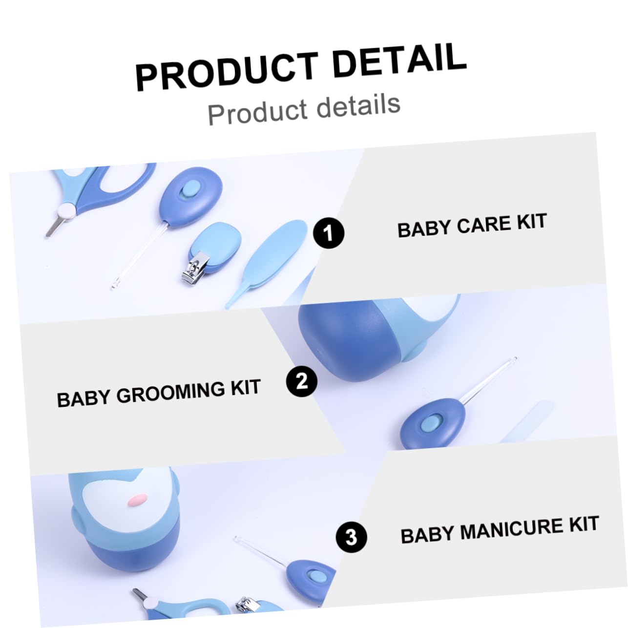 VICASKY 3juegos Cuidado De Uñas Para Bebés Kit De Manicura y Pedicura Tijeras Cortaúñas y Cucharilla Led Para Recién Nacidos y Niño Niña Pequeños Azul Púrpura