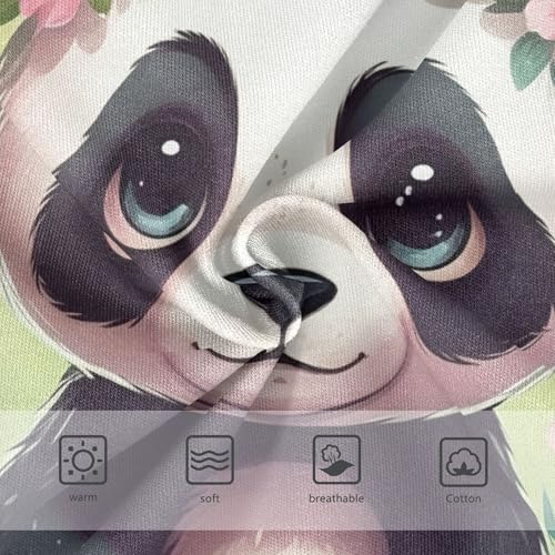 Cute Panda Pink Flowers Green Girl Panties Cute Toddler Underwear Floral Cotton Personalized Briefs Underpants 2t3