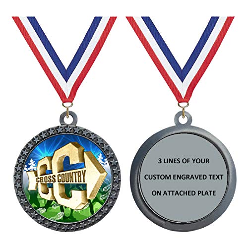 Express Medals Custom Engraved 2-1/2 inch Die-Cast Metal Cross Country