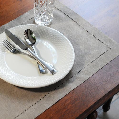 Handmade Hemstitch Traycloth Placemat, Set of 4, Natural Color