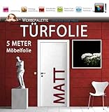 Klebefolie Die Werbepalette (EUR 4,93 / Quadratmeter) 5 Meter x 105 cm Türfolie MATT Deko Plotterfolie + weiß + Klebefolie