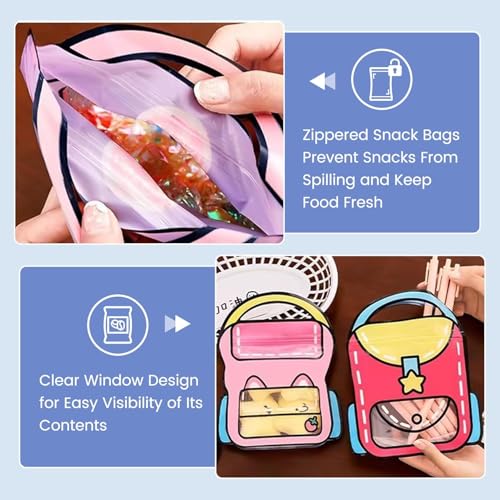 Image of THE CUBBY CART Mini Backpack Goody Bags for Birthday Return Gifts - Cute Bag-Shaped Candy Pouches for Kids Parties, Gift Bags for Chocolates & Toys - Party Favor Bags (21x18cm) (Purple - 15 Pcs)