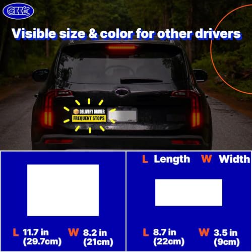 Image of GEEKBEAR Delivery Driver Car Magnet - Eye-Catching, Reflective, Weather-Resistant - Set of 3 (Black)