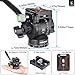 INNOREL Tripod Fluid Head Pan Tilt Head Mini Pan Metal Camera Video Tripod Head with 2 Arca Swiss Quick Release Plates, Handle, Magic Arm & Phone Clip for Video DSLR Cameras, Load up to 8.8lb/4kg, F10