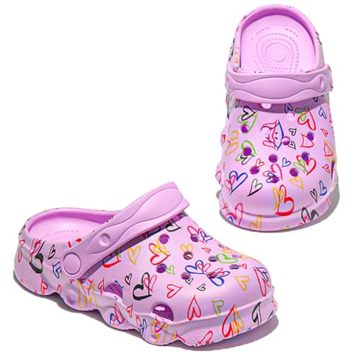 Image of Toddler Clogs for Girls Lightweight Kid Garden Clogs Breathable Slip-on Slides Sandals Slippers Children's Beach Water Shoes (aixin zi, 25)