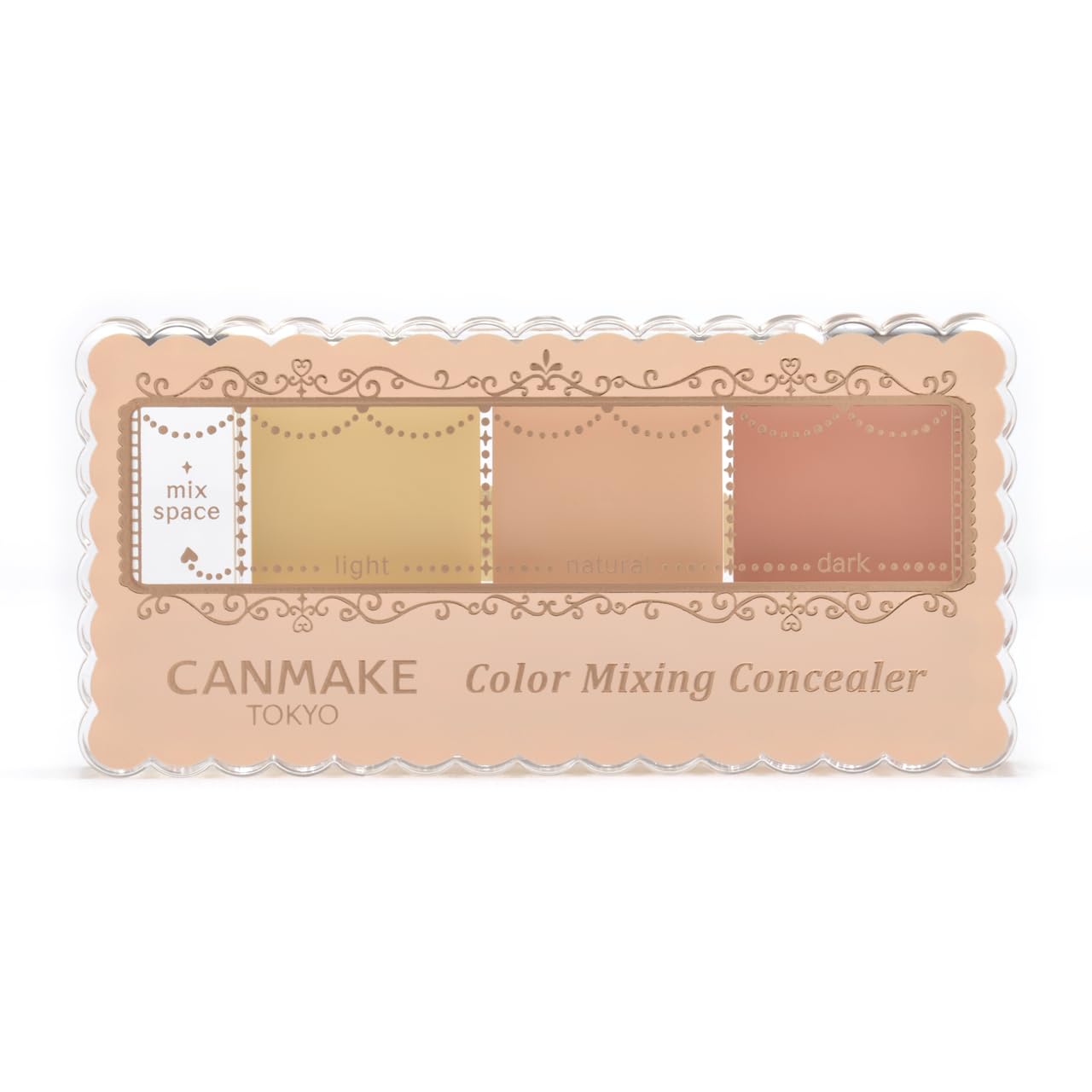 Canmake Color Mixing Concealer 04 Red Beige, 0.15 oz (4.2 g) Concealer 3-Color Palette for Under-Eye Circles and Dullness : Beauty