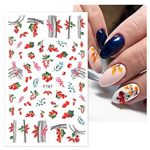 Diduikalor 5 Sheets Colorful Leaves Flower Nail Art Stickers Decals 3D Tropical Plants Mandala Leaf Geometry Transfer Decals Nail Art Decorations For Women Girls #TOP4