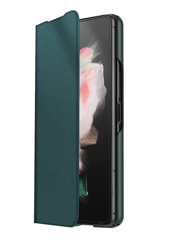 WHITBULL Slim Magnetic Closer Stand Leather Flip Case Cover Compatible with Apple iPhone 13 Pro Max (6.7 Inch) - Green