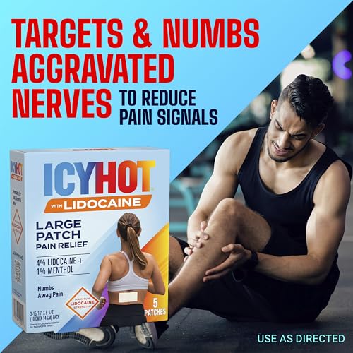 image for Icy Hot Lidocaine Pain Relief Patches, Numb Aggravated Nerves with Max