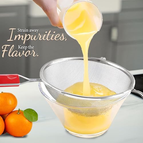 Image of Kanshita's Rasoiware Stainless Steel Big Strainer Combo - Perfect for Regular Soup & Juice, Big Tea Strainer (16+18 cm)