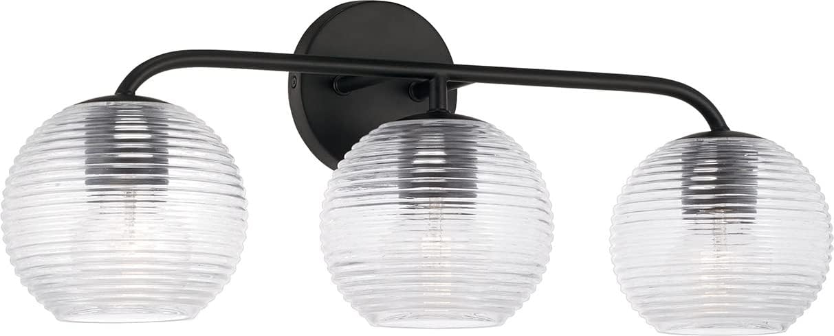 Capital Lighting Dolan - 3 Light Bath Vanity in Minimalist Style-9.5 Inches Tall and 24.5 Inches Wide-Matte Black Finish